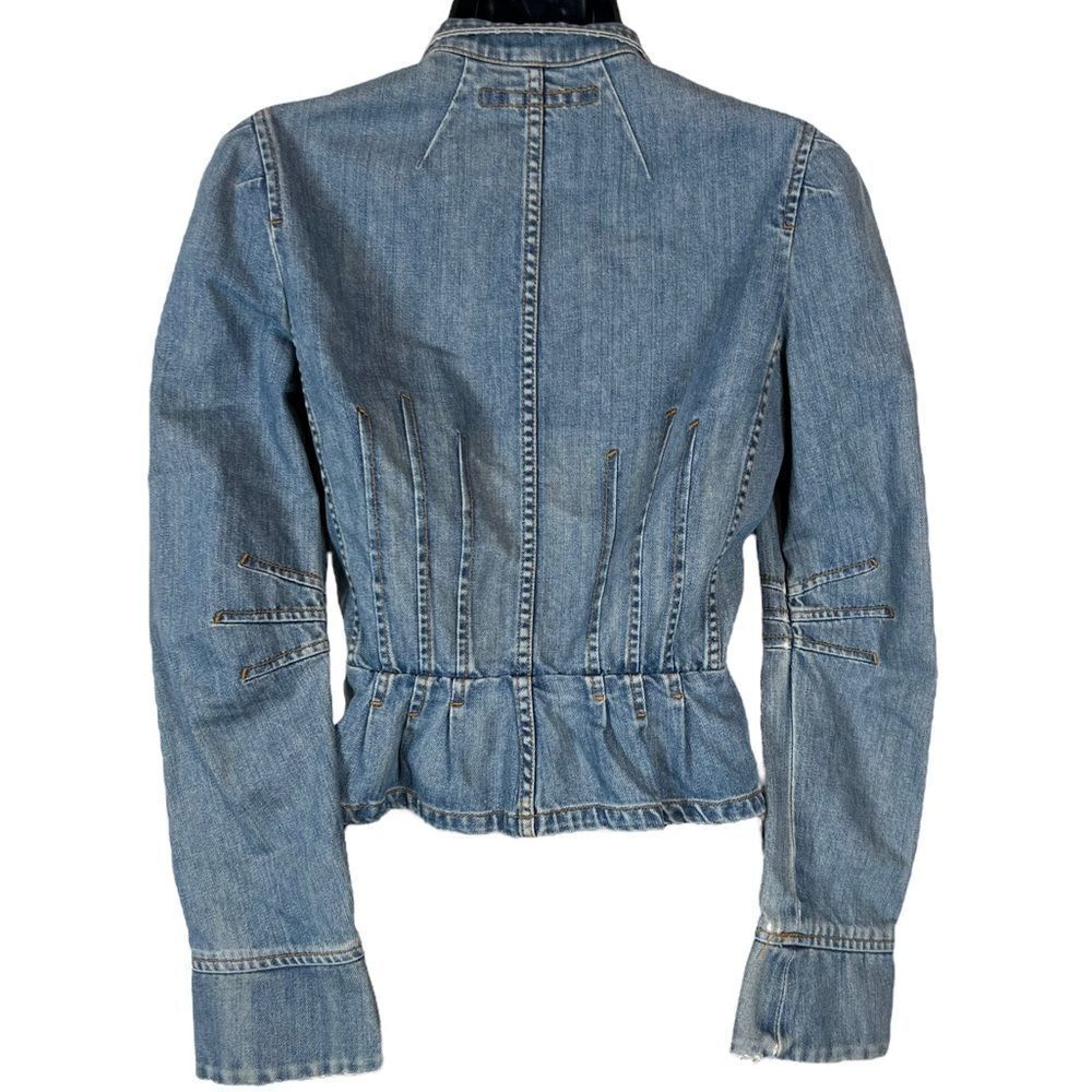 Marc Jacobs Military Style Cropped Peplum Denim Jacket - Picture 11 of 12
